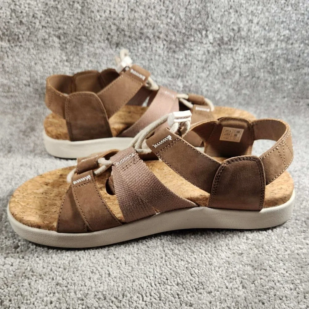 KEEN Elle Mixed Strap Toasted Coconut Birch Bungee Sandal Womens 9